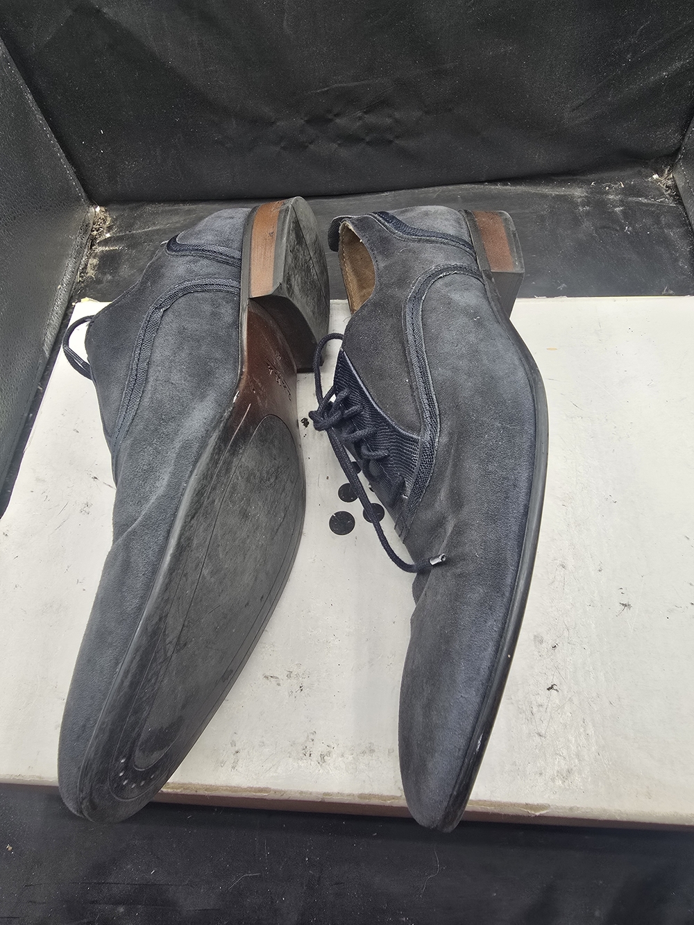 Zara Black Suede Lace-Up Oxford Shoes - Picture 6 of 8